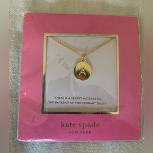Kate Spade initial “A” pendant necklace